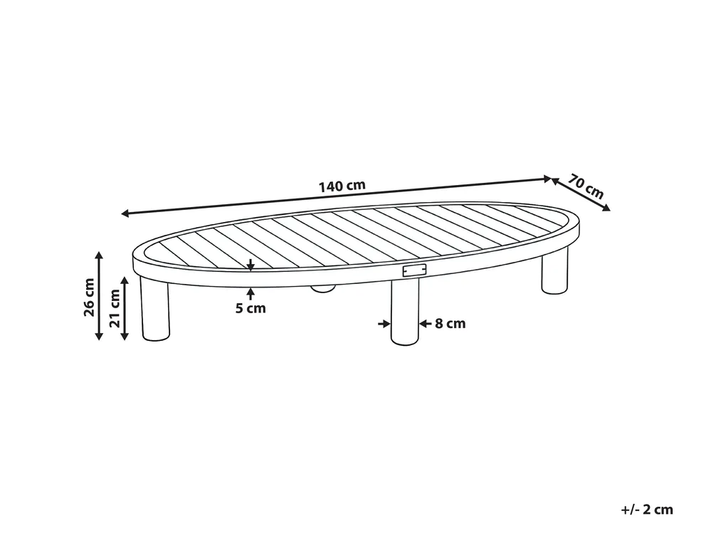 Ulkosohvapöytä NUMANA 140 cm 70 cm Akaasia Vaaleanruskea_1074314