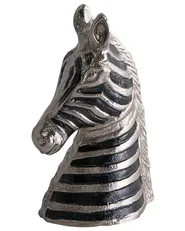 Prydnadsfigur Zebra ZAGORA Metall Svart/ Silver_1009442