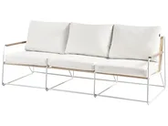 Garden Sofa Set 5 Seater VENARIA with Tables Metal Beige/ White_1054004