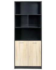 2 Door Bookcase ZEHNA Brown/ Black_1033277