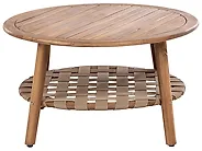 Sofabord til hagen Med hylle MILZANO 80 cm 80 cm Akasietre Brun_1182816