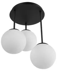 Pendellampa med 3 lampor RIANA Glas Svart_1029090