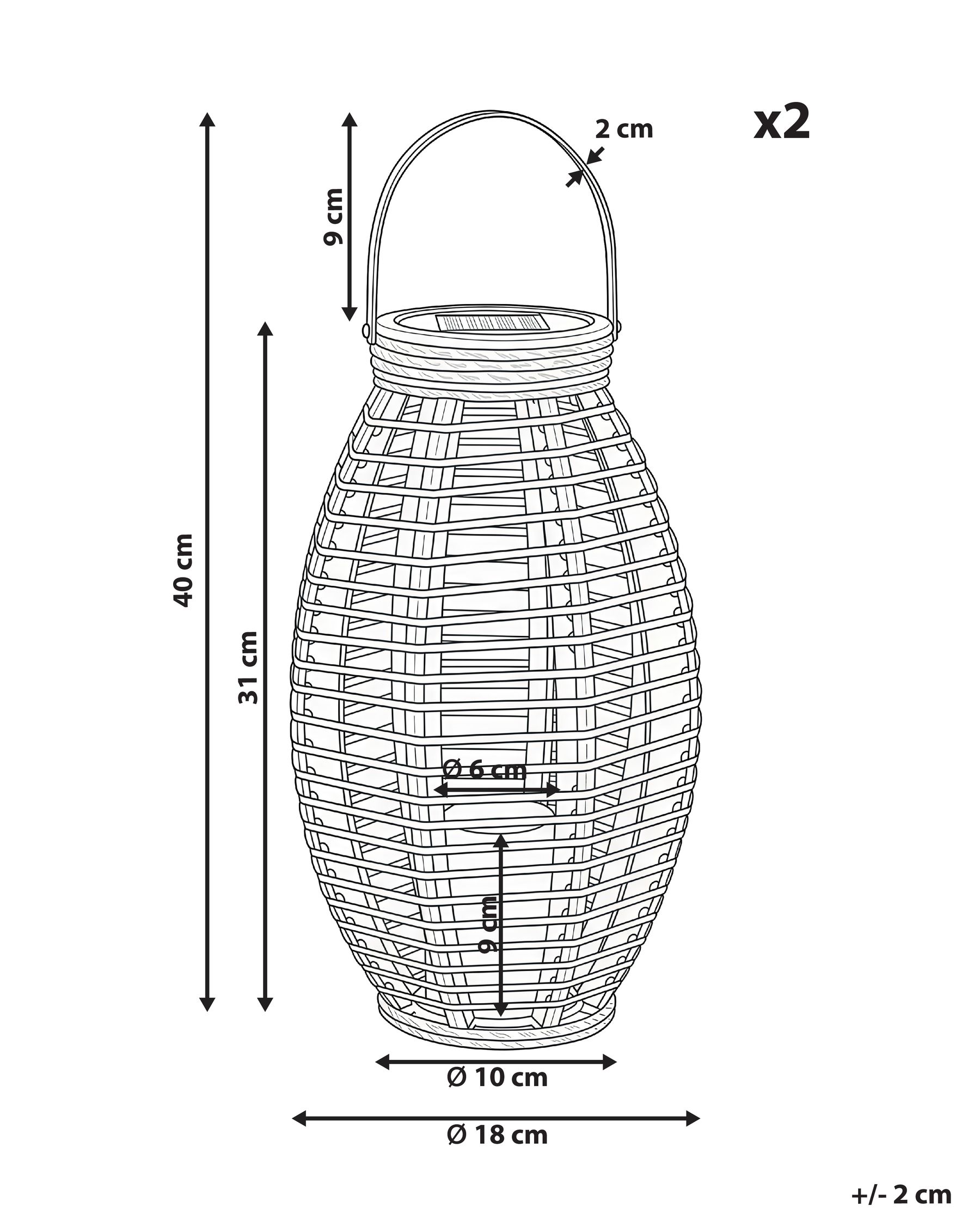 Set of 2 Solar Powered Lanterns SHANGANI 40 cm Natural_1042042