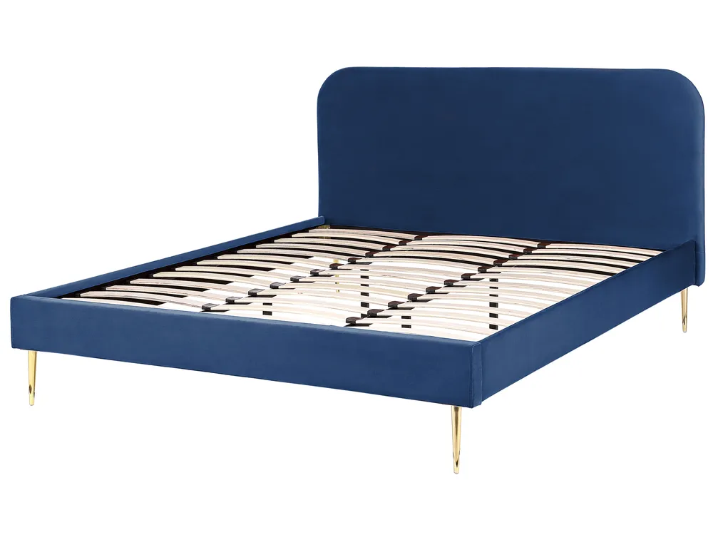 Bed Velvet FLAYAT 180 x 200 cm (EU Super King) Navy Blue_834194