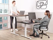 Elektriskt höj- och sänkbart skrivbord DESTINES 160 cm 72 cm Svart/ Vit_899360
