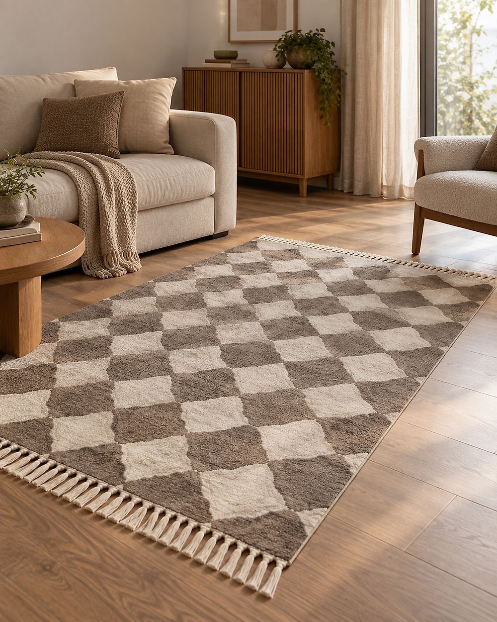 Rug SINOP Beige 160 x 230 cm Cotton
