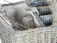 Picnic Basket GROSEILLE Wicker Grey_964219