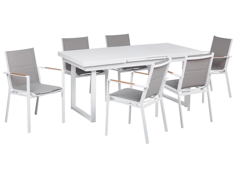 Garden Dining Set 6 Seater VALCANETTO/BUSSETO Metal Grey