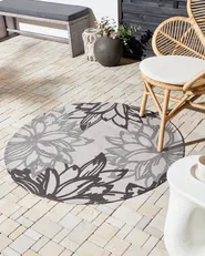 Utomhusmatta SOLAPUR Grå ø 120 cm_992439