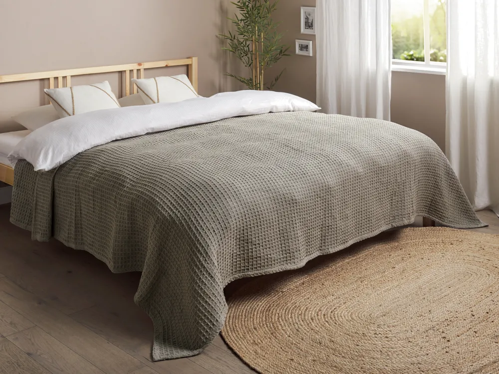 Bedspread CHAGYL Cotton 220 x 240 cm Taupe
