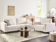 Living Room Set 4 Seater SAVALEN Boucle White_1058959