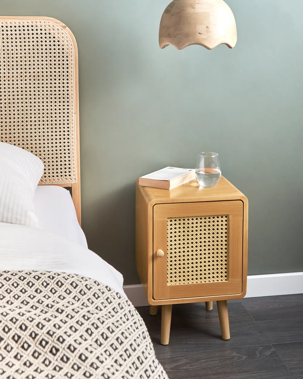 Bedside Table LEFROY Light Brown