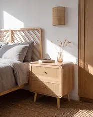 2 Drawer Bedside Table SCONE Light Brown_1083108