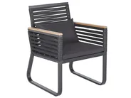 Garden Dining Set 4 Seater CANETTO with Cushions Metal Black_808272