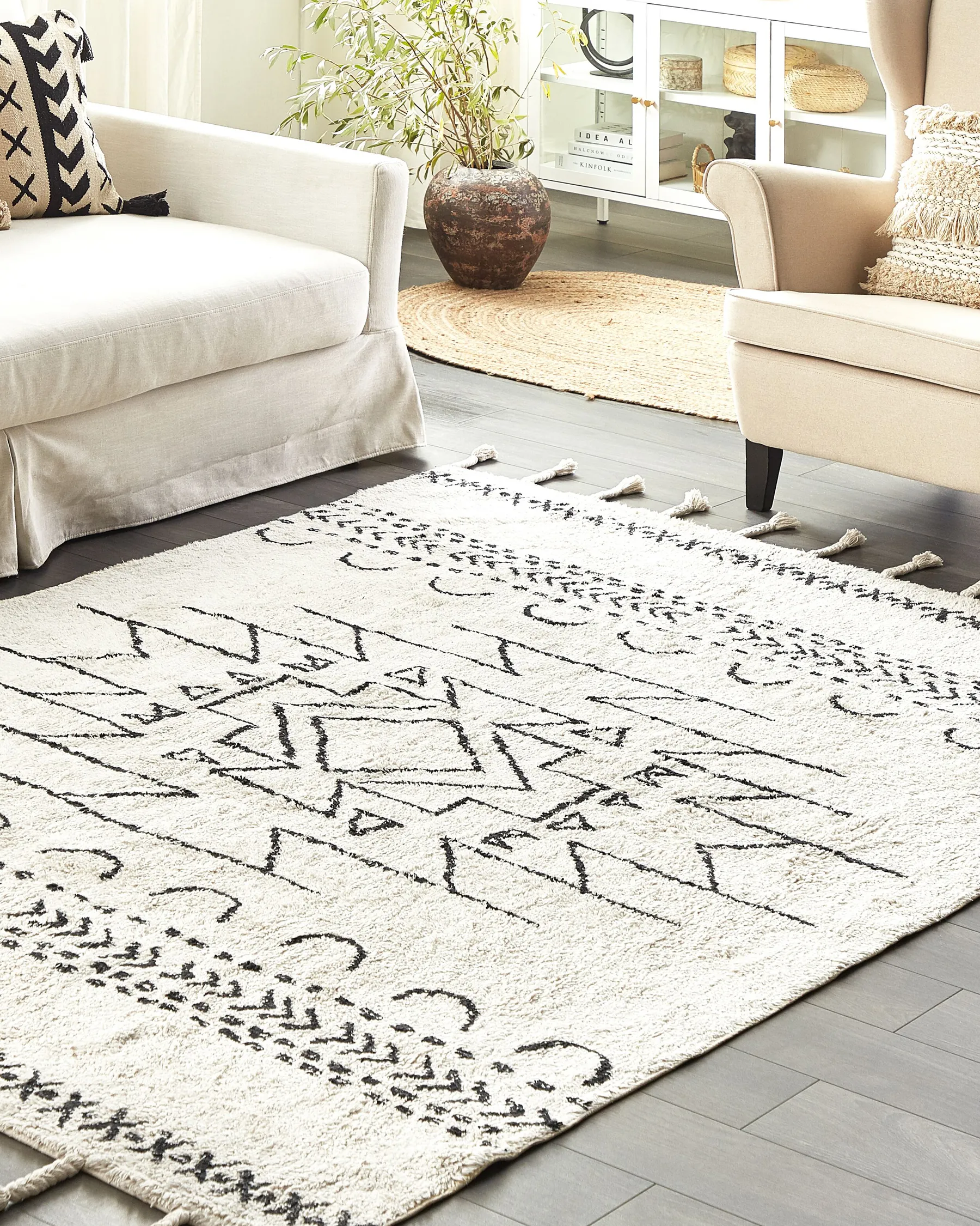 Matta KHOURIBGA Off-White 140 x 200 cm Bomull_831353