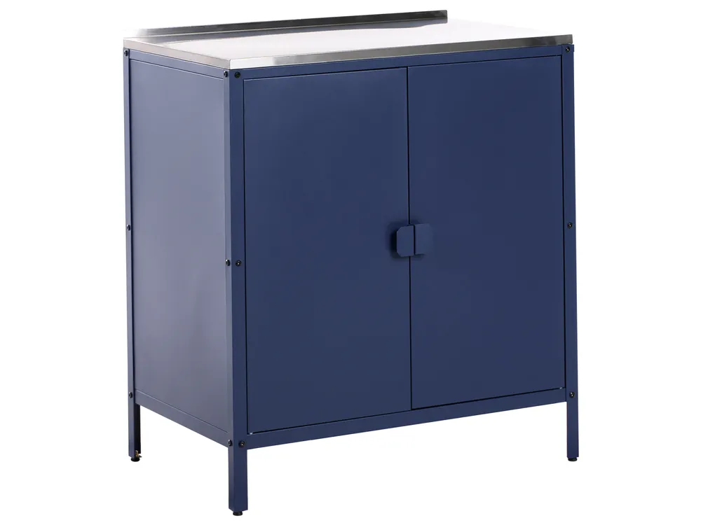 3 Piece Outdoor Kitchen Set with Sink VILAMA Blue Metal_974903