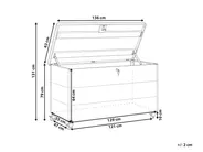 Oppbevaringsboks KYMI 136 cm 55 cm Metall med hjul Beige_1172878