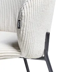 Set of 2 Dining Chairs MILES Corduroy Off-White_963403