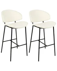 Set of 2 Bar Chairs KIANA Light Beige_908106