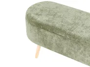 Klädd förvaringsbänk OKLAHOMA Chenille Grön_1055154