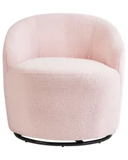 Svängbar fåtölj DAVIK Bouclé Pastellrosa_966572