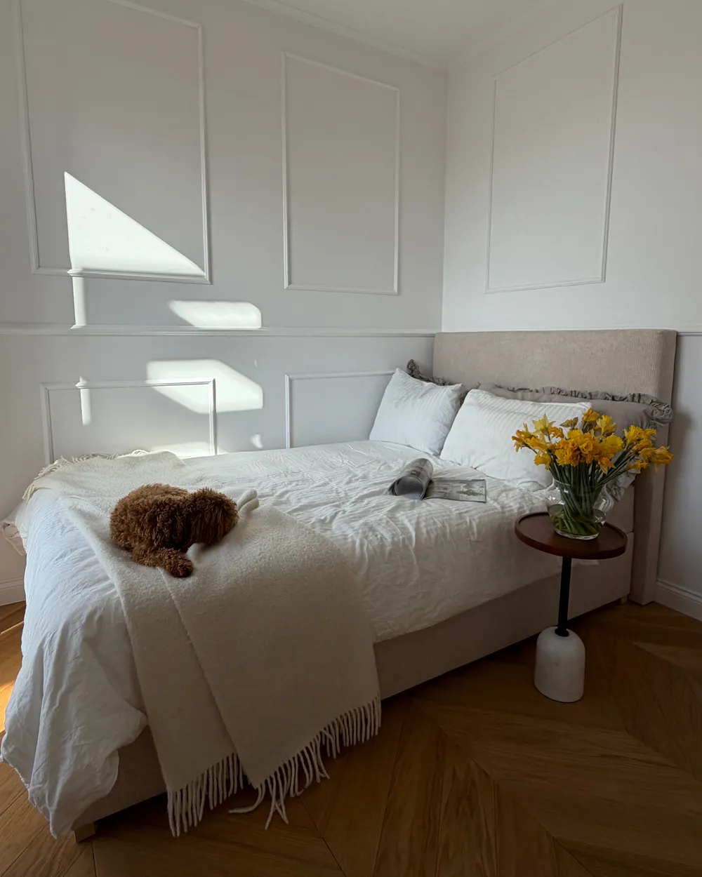 Divan Bed with Storage MAJOR Fabric Light Beige 120 x 200 cm (EU Small Double)_1062371