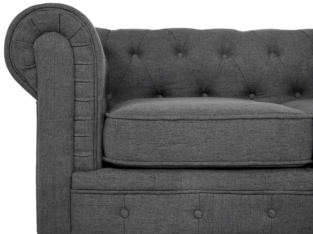Sohva 3-istuttava CHESTERFIELD Kangas Harmaa_779245