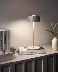 Trådlös LED-bordslampa GUDER med dimmer Metall Beige_1042260