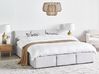 Ottoman Bed BOUSSE Velvet Light Grey 160 x 200 cm (EU King Size)