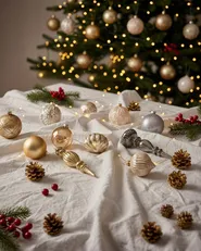 Set of 24 Baubles WINTERLIGHT Glass Rose Gold_1028465