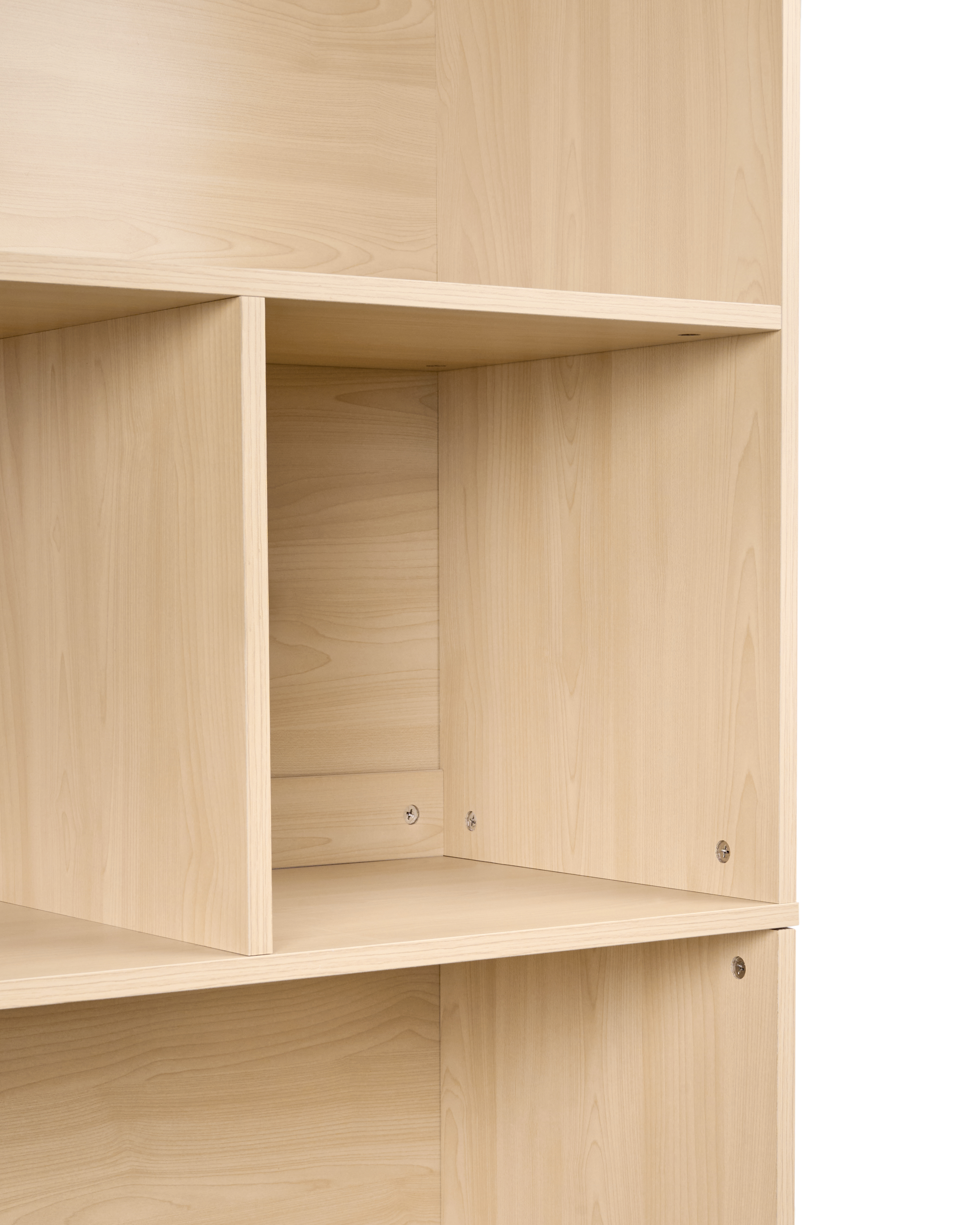 2 Door Bookcase ZEHNA Light Brown/ White_1033363