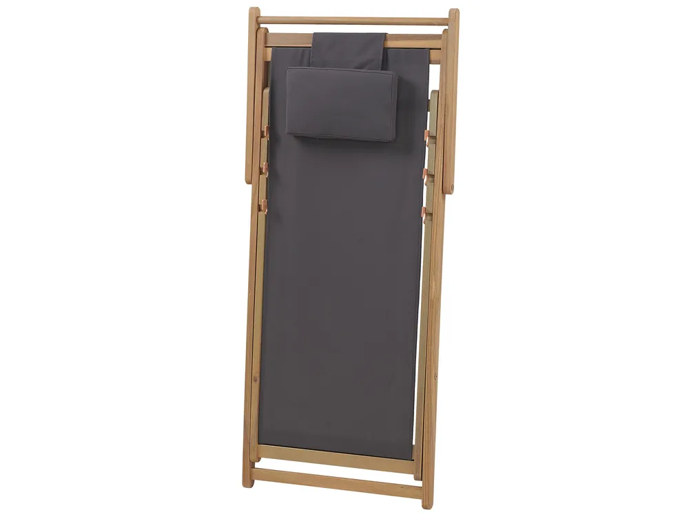 Folding Deck Chair AVELLINO with Replacement Fabrics Acacia Wood Dark Brown_860146