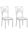 Set med 2 matstolar GIRARD Metall Silver