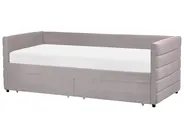 Dagbädd med förvaring MARRAY Sammet Ljusgrå 90 x 200 cm_1069217