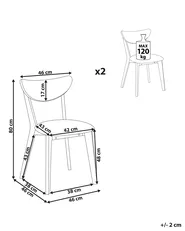Set of 2 Dining Chairs ERIE Wood Dark Brown/ Grey_831990