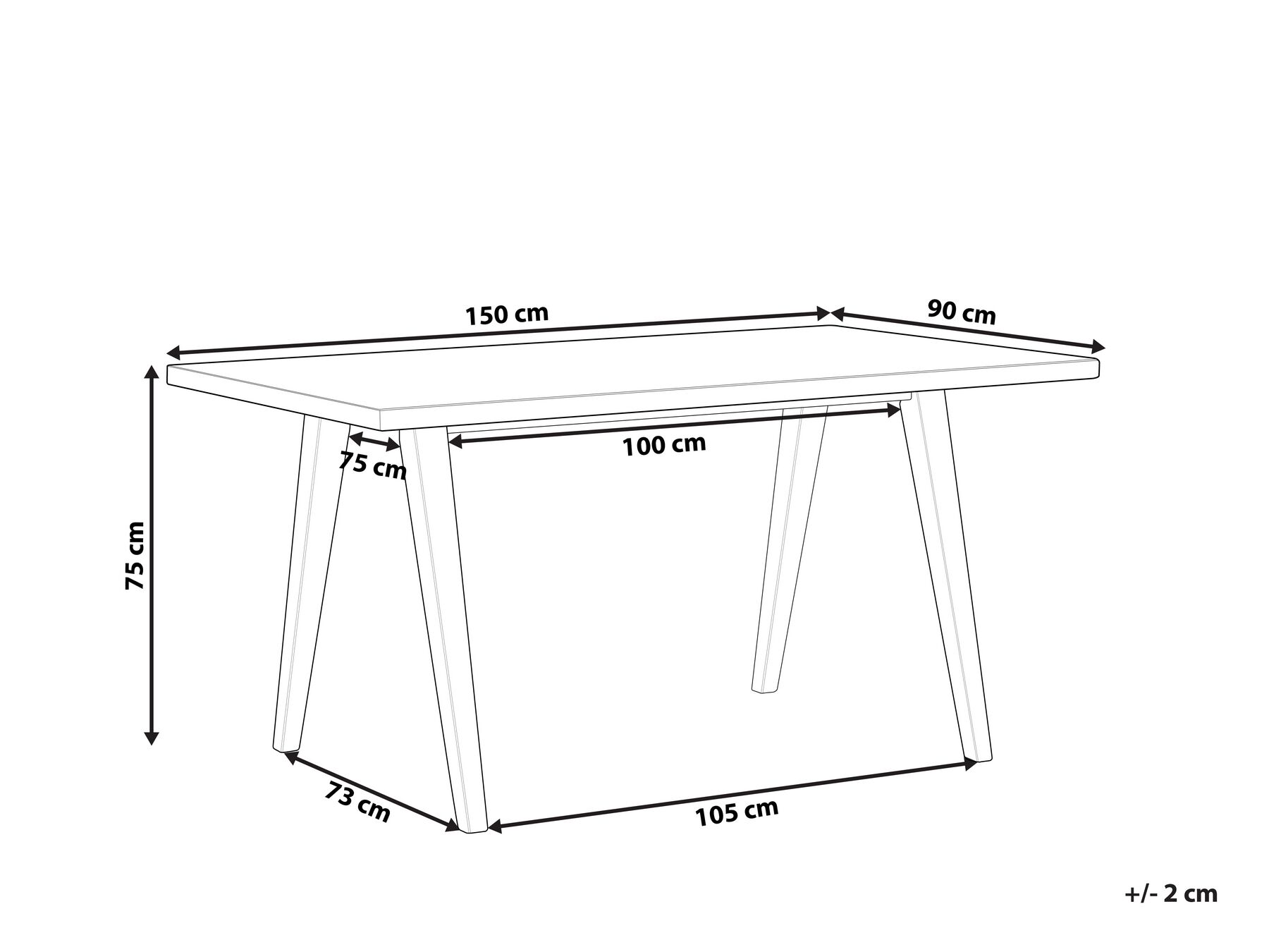 Dining Table LENISTER Brown/ Black 150 cm 90 cm_837522