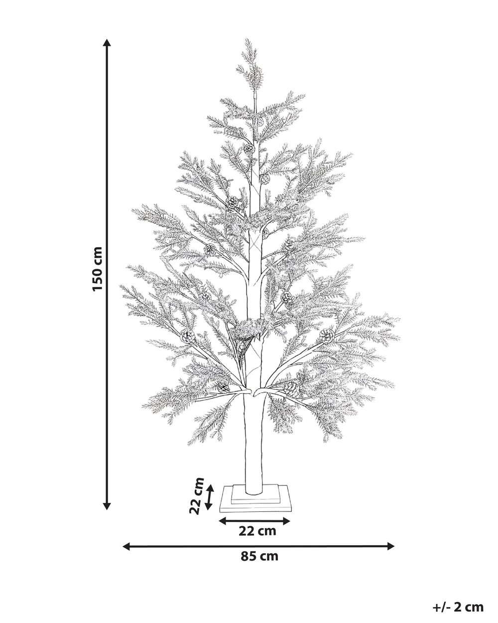 Outdoor Decoration LED LAUGARAS 150 cm Christmas Tree Green_1025673