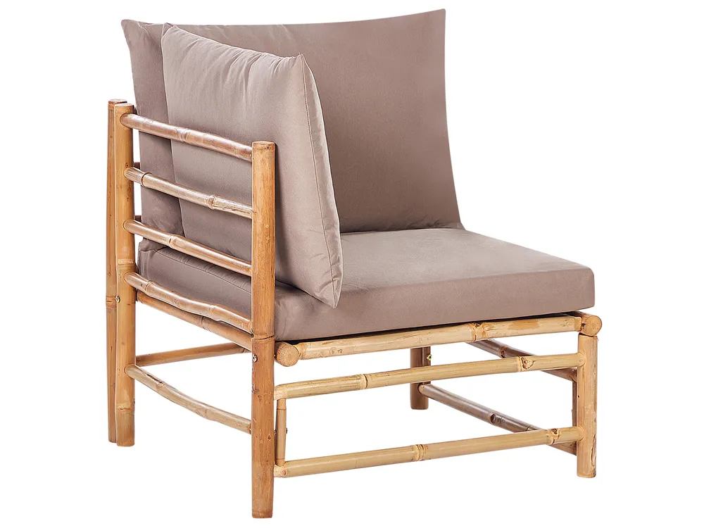 Trädgårdssoffgrupp med bord 6-sits CERRETO Bambu Taupe_908958