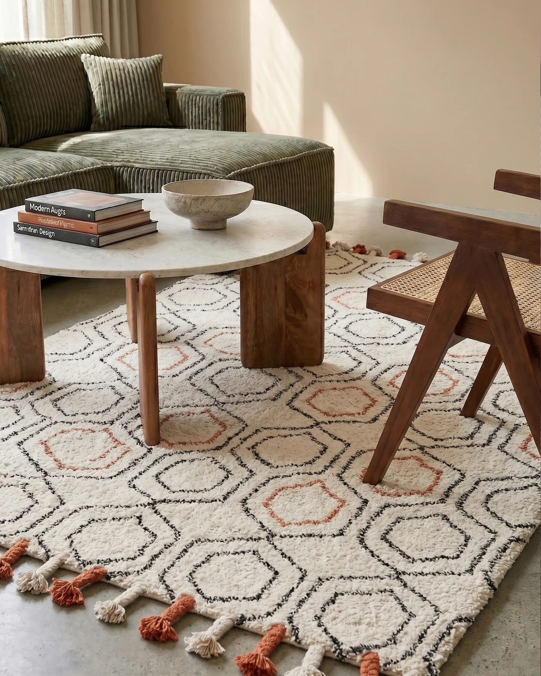 Matta HAJIPUR Beige 140 x 200 cm Bomull_840431