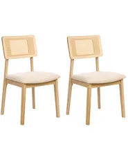 Set med 2 matstolar EMBAR Trä Ljusbrun/ Ljusbeige_1010614