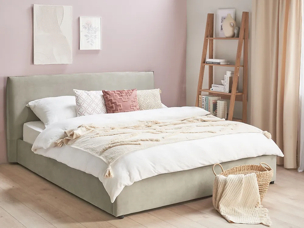 Säng med förvaring LAVAUR Sammet Taupe 180 x 200 cm_1184763