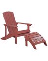 Garden Chair ADIRONDACK with Footstool Red