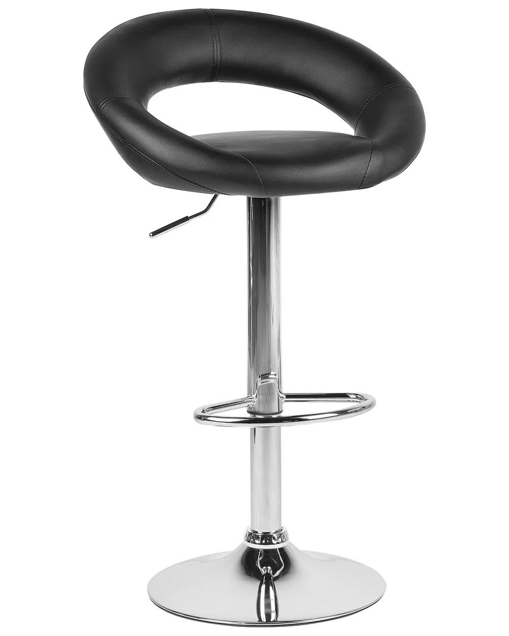 Set med 2 barstolar PEORIA Vridbar Konstläder Svart_743366