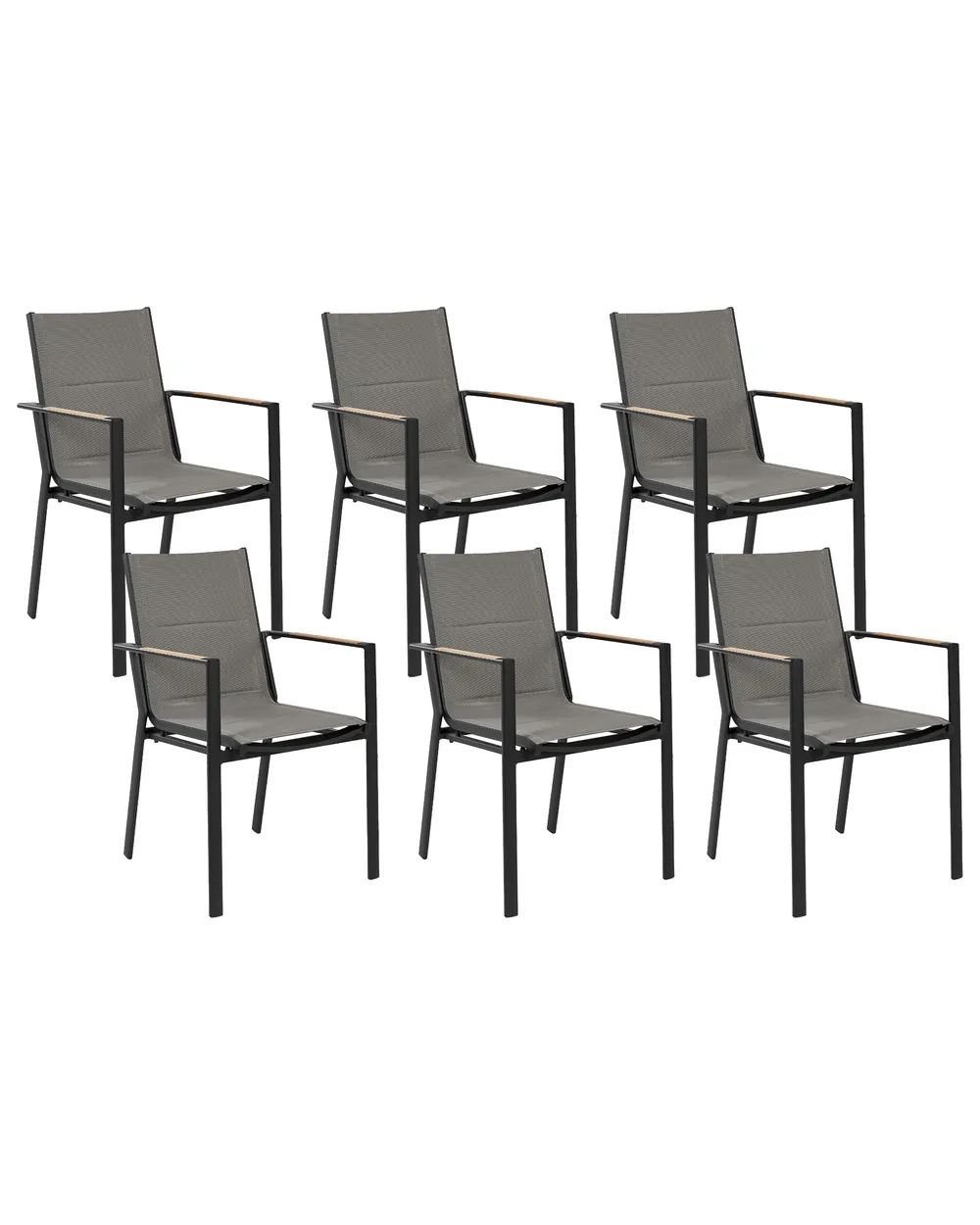Set of 6 Garden Chairs BUSSETO Metal Black