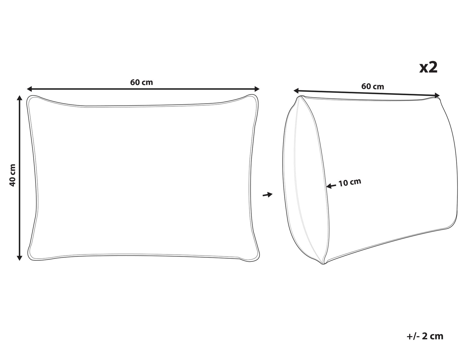 Set med 2 utomhusdynor VALLORIA Blommigt tryck 40 x 60 cm Blå_881239