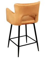 Set of 2 Bar Chairs SANILAC Velvet Orange_912649