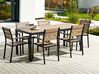 Garden Dining Set 6 Seater VERNIO Brown/ Black