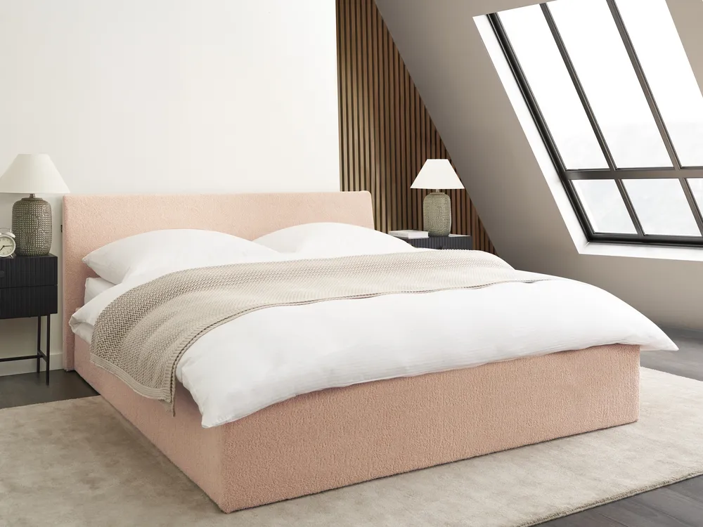 Ottoman Bed ORBEY Boucle Beige 160 x 200 cm (EU King Size)