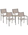 Set med 4 trädgårdsstolar GROSSETO Rostfritt stål Beige