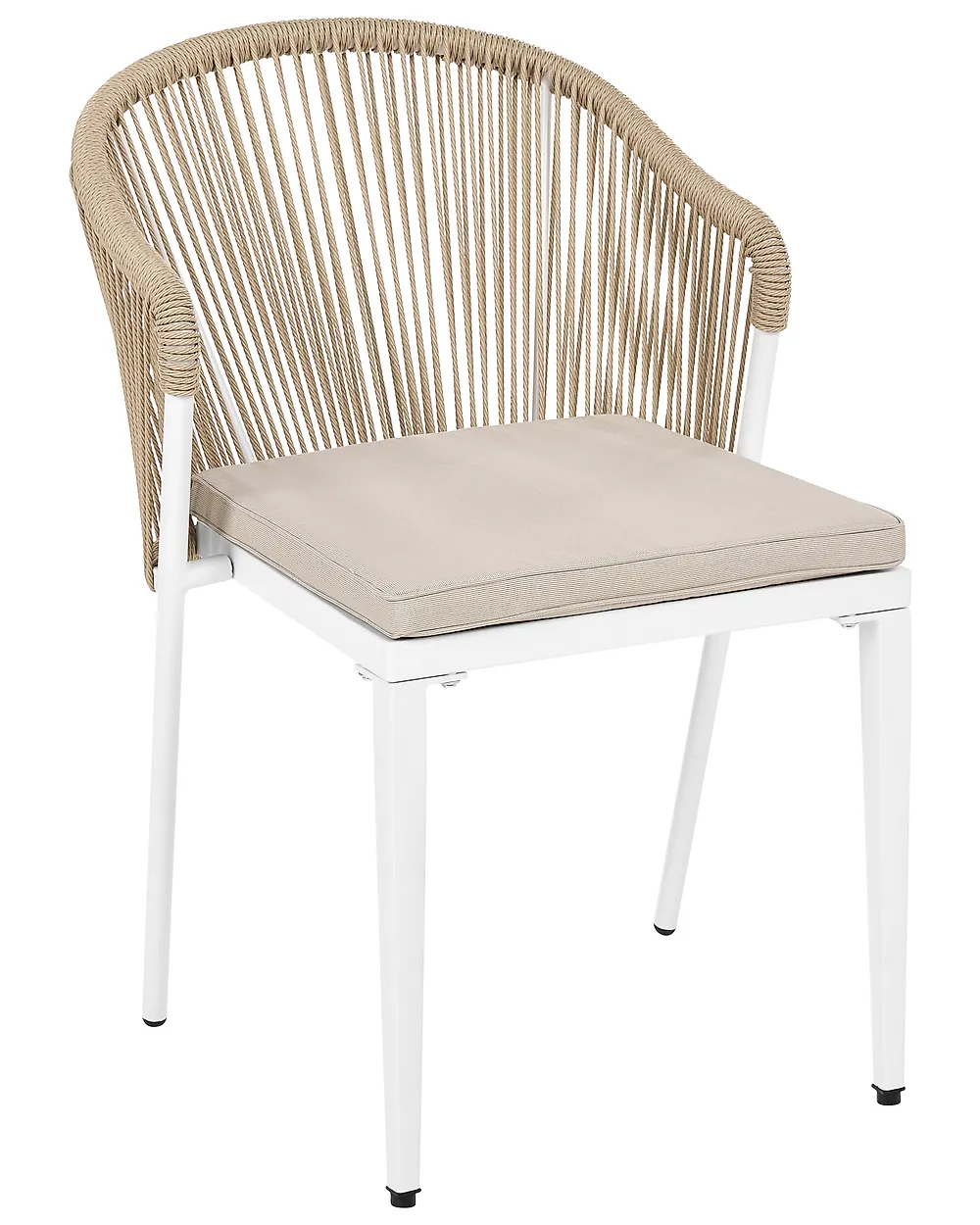 Sett med 2 hagestoler med puter PARANEA Metall Beige_1179578